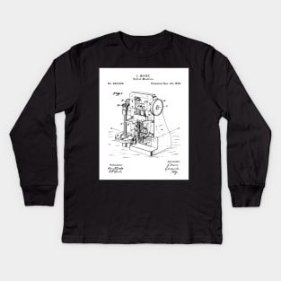 Bullet Machine Patent - Gun Enthusiast Firearms Shop Art - White Kids Long Sleeve T-Shirt